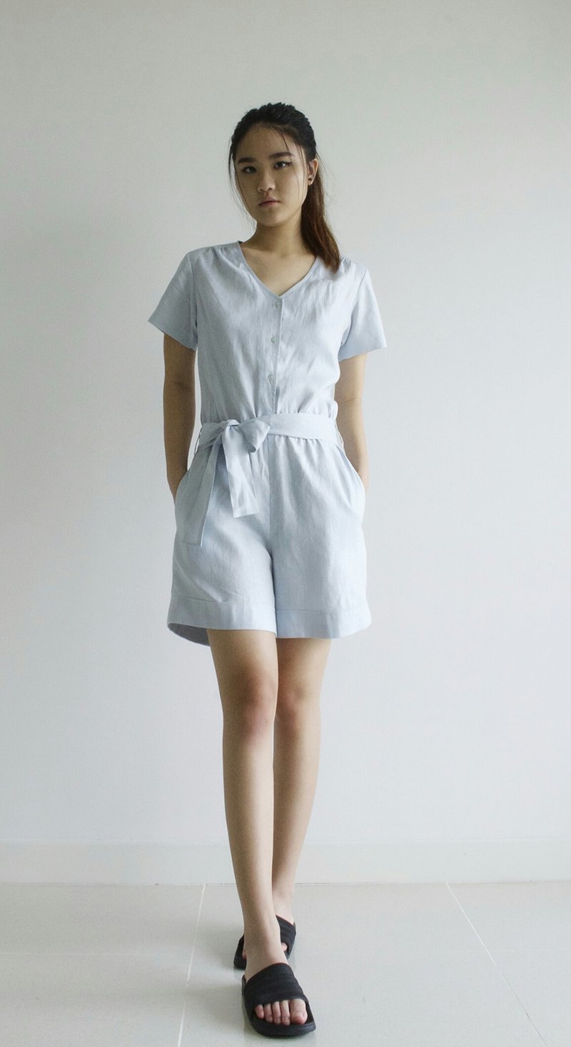 jumpsuit / linen pants / overall shorts / handmade pants / pant for women E29P - 女装短裤 - 亚麻 