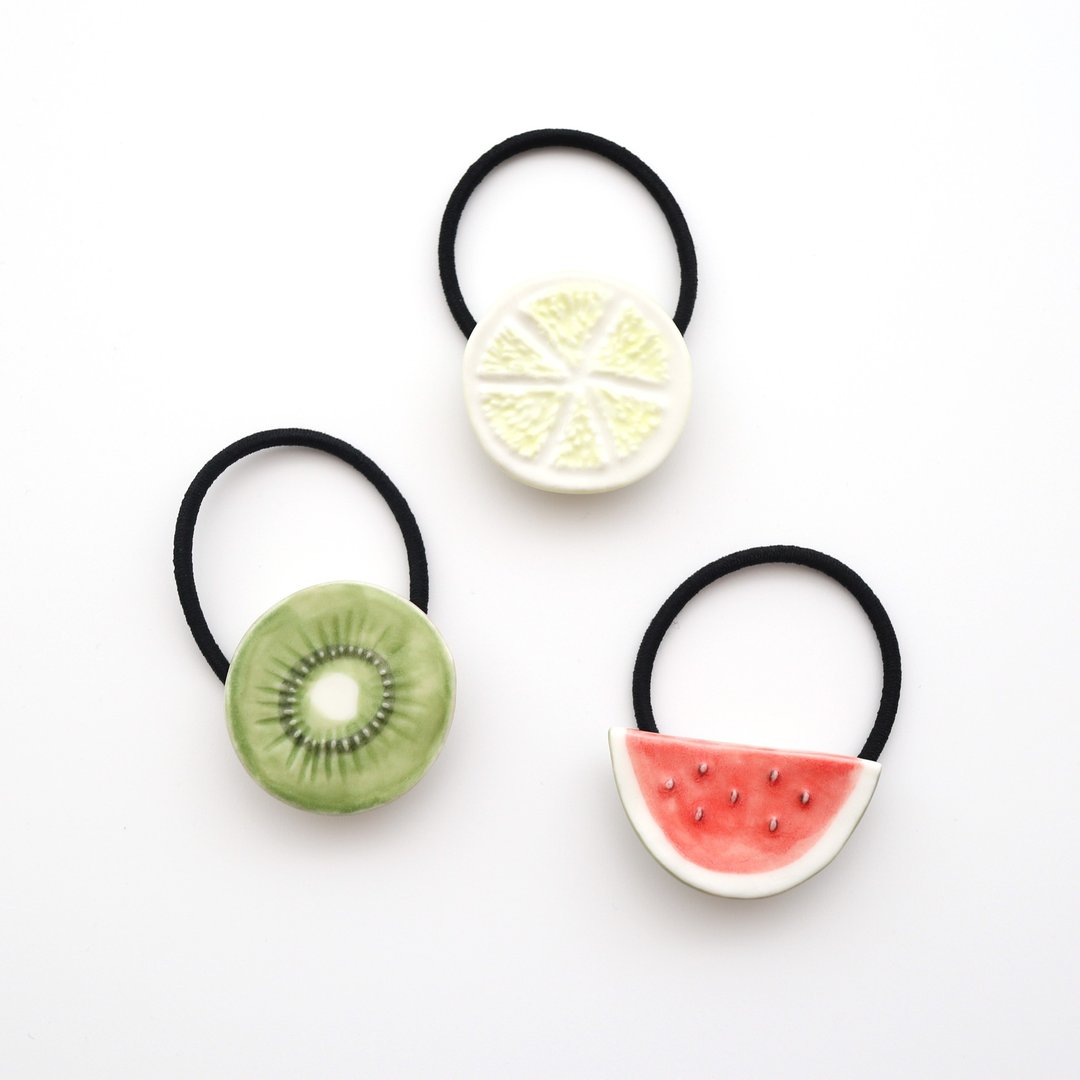 Cut fruit hair tie - 发饰 - 瓷 红色