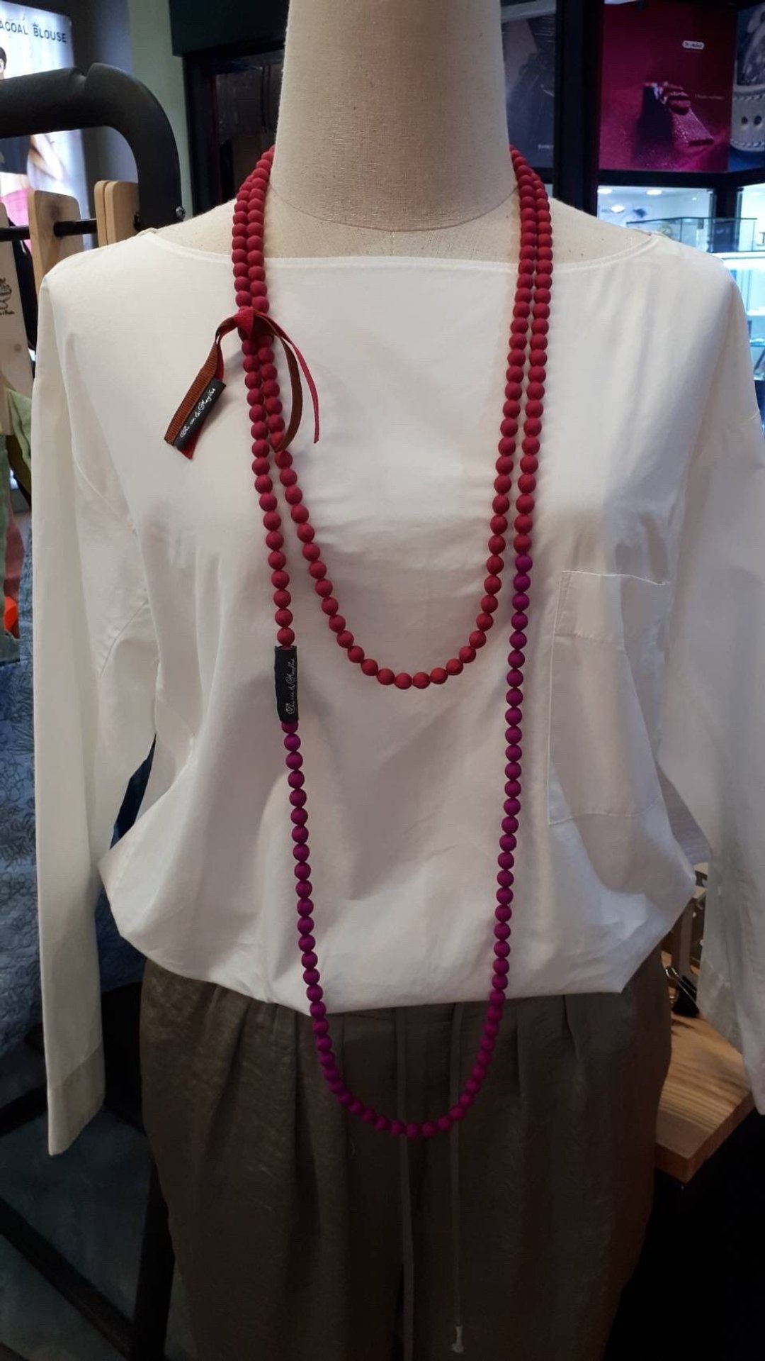 SILK BALL NACKLACE REGULAR BALL - 项链 - 丝．绢 多色