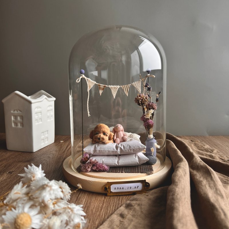 【定制半身宠物】紫藤花下的约定 扩香石 猫小孩 礼物 中玻璃罩 - 其他 - 其他材质 