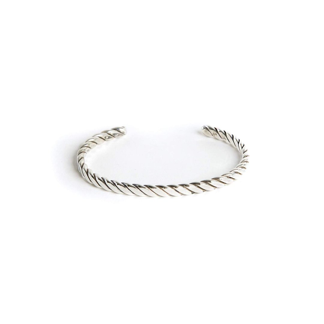 Studebaker Metals - Plait Cuff 手工锻造古拙纯银手环 - 手链/手环 - 纯银 银色