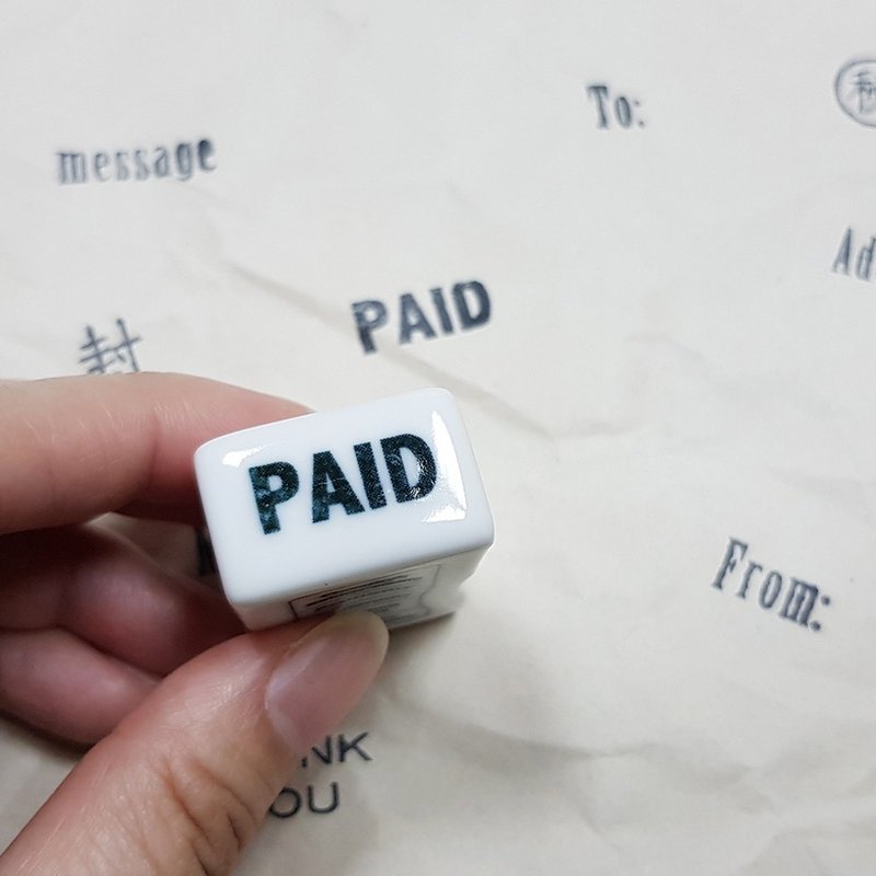 仓敷意匠 事务用瓷器印章【PAID (20451-02)】 - 印章/印台 - 陶 白色
