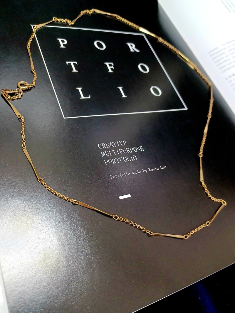 vintage jewelry AVON  经典金色扭结片串结细链  项链 - 项链 - 其他金属 