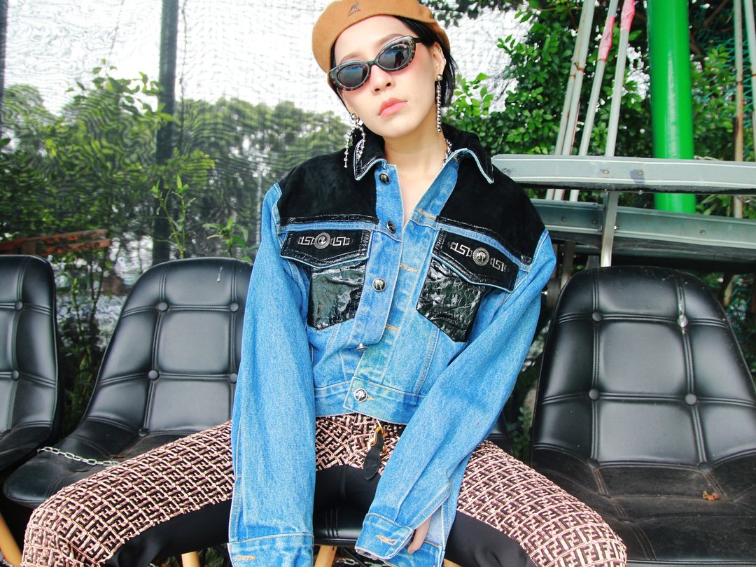 ///Fatty bone/// 2000s 90s 麂皮拼接牛仔外套 vintage 特殊款 - 女装休闲/机能外套 - 其他材质 