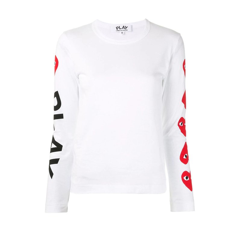 PLAY COMME DES GARÇONS T-shirt - 女装 T 恤 - 棉．麻 白色