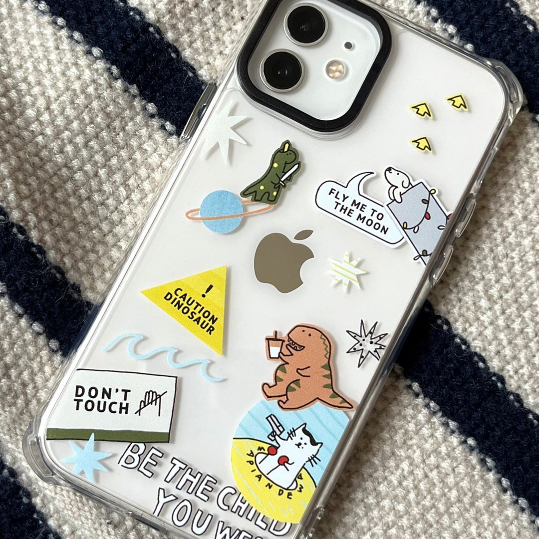 恐龙拼贴风 iphone 手机壳 透晶壳 - 手机壳/手机套 - 塑料 透明
