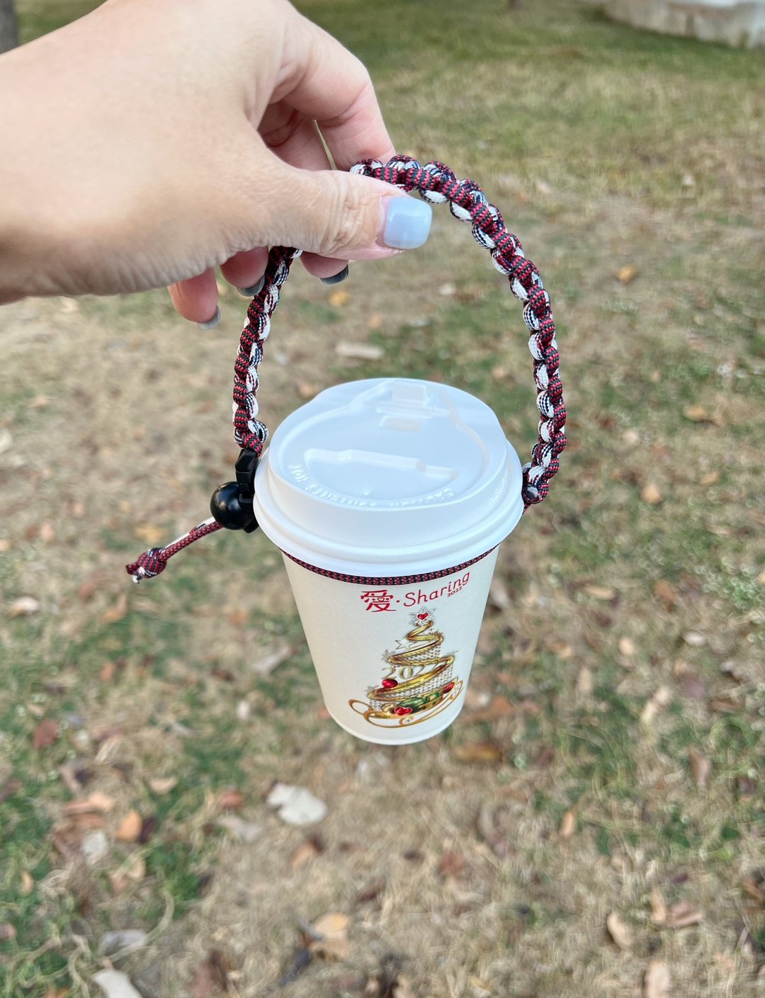 手作-伞绳 环保编织带 环保提绳 饮料提绳 杯袋 杯套 咖啡提绳 - 随行杯提袋/水壶袋 - 尼龙 多色
