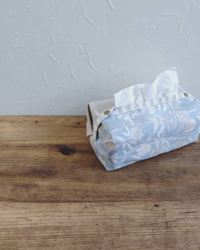 【ITS/芯缇面纸套】丹宁干燥花 法国金葱布 可加购挂绳! - 纸巾盒 - 棉．麻 蓝色