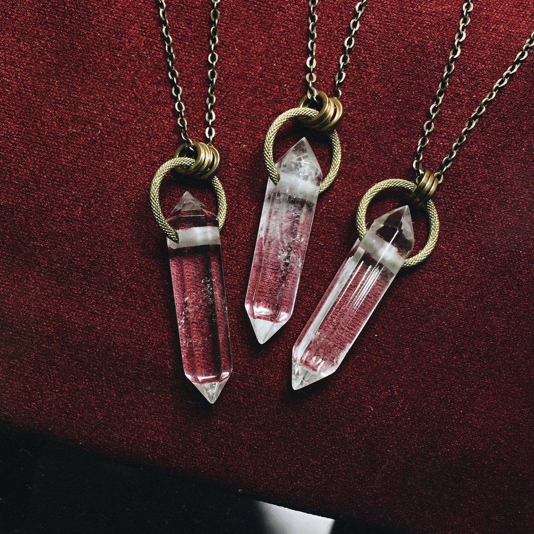 No.510 TREASURE NECKLACES  湖央宝藏 - 双尖白水晶矿石项链 - 项链 - 宝石 透明