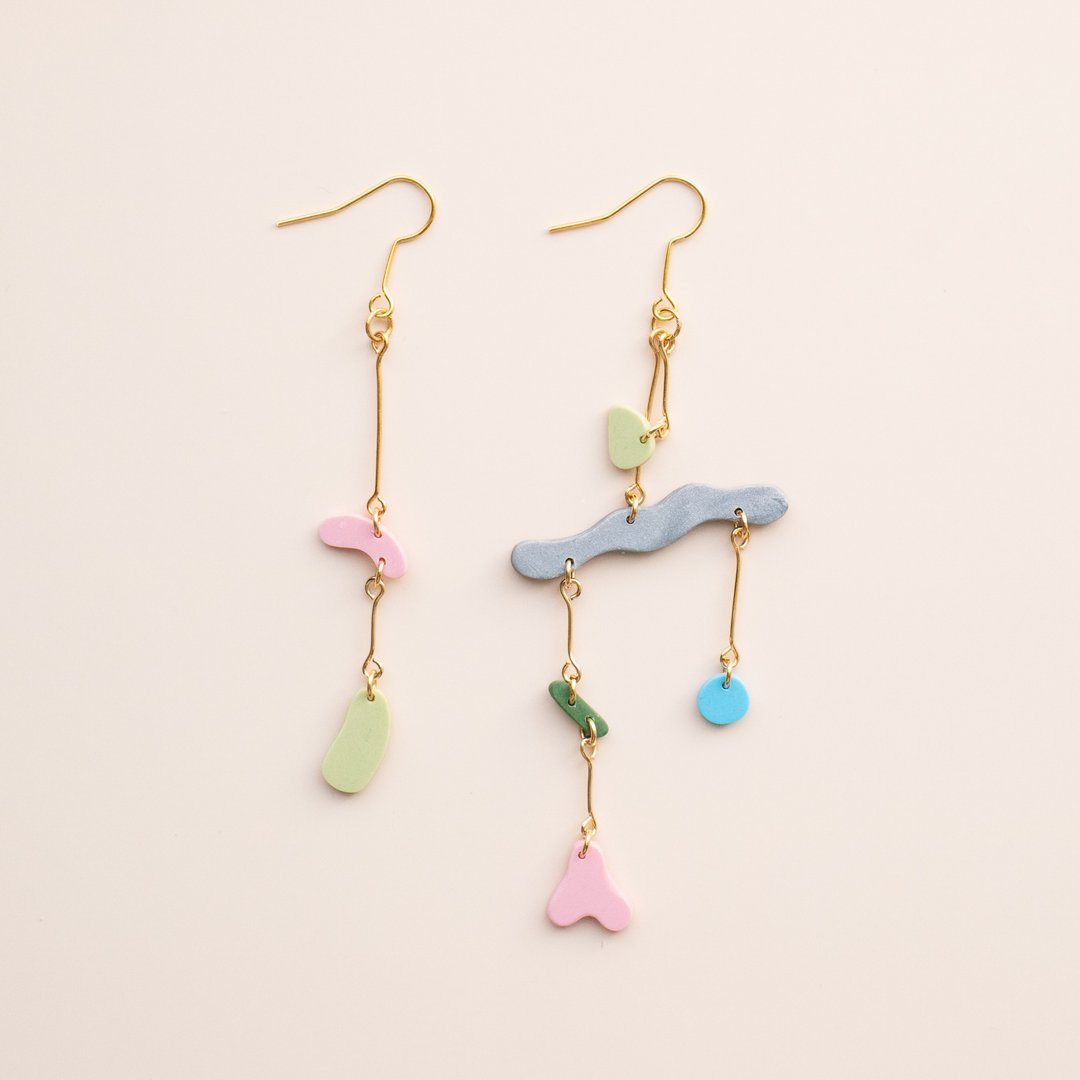enogu -candy- type-a (Pierce/ Clip-On) - 耳环/耳夹 - 塑料 蓝色