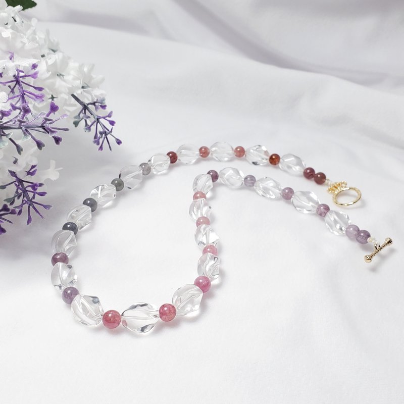 顶级彩色尖晶石 全美 白水晶 勇敢 净化 项链 单品 礼物 - 项链 - 宝石 多色