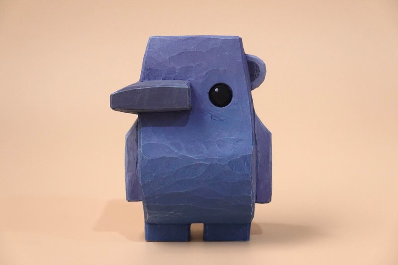 粗粒笔尖 立方体 - 玩偶/公仔 - 木头 蓝色