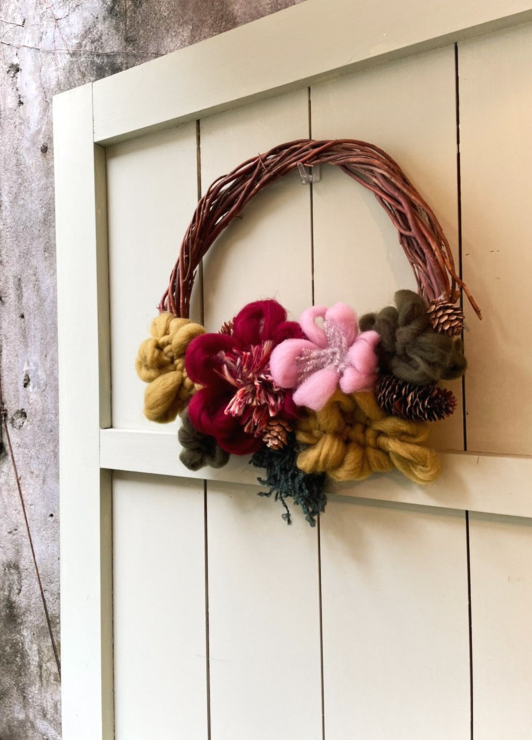 【实体】 | 中坜  |母亲节 | 手作毛毡花圈 Wool Wreath - 编织/羊毛毡/布艺 - 棉 