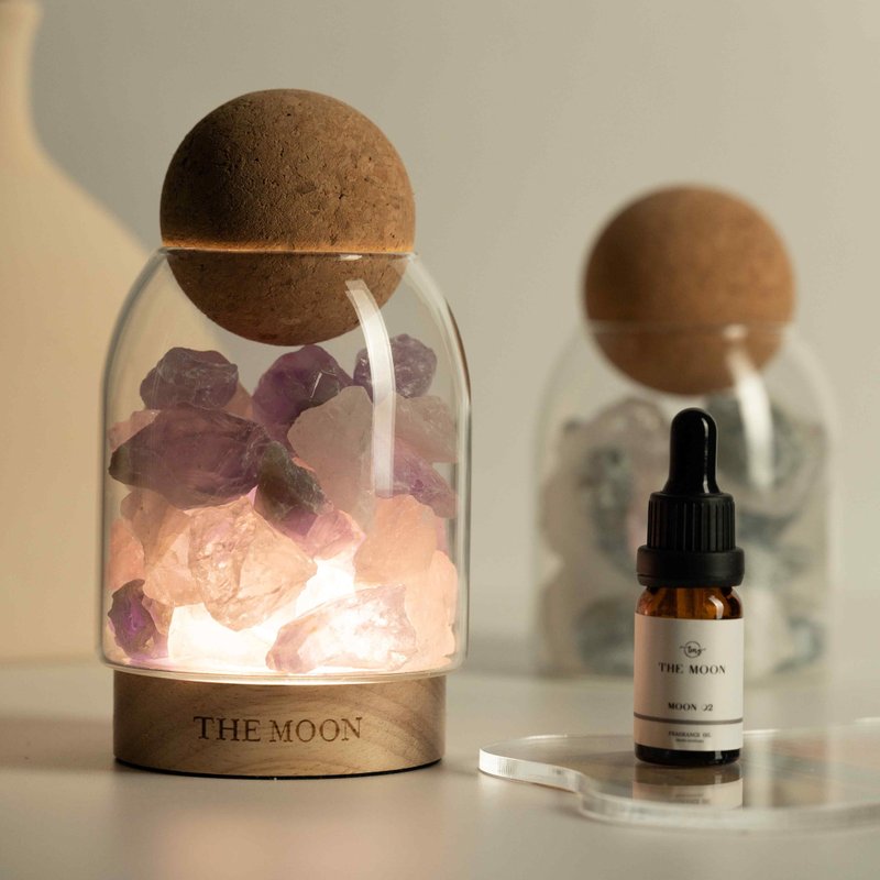 THE MOON 粉水晶X紫水晶 // 双色水晶扩香灯 - 香薰/精油/线香 - 水晶 紫色