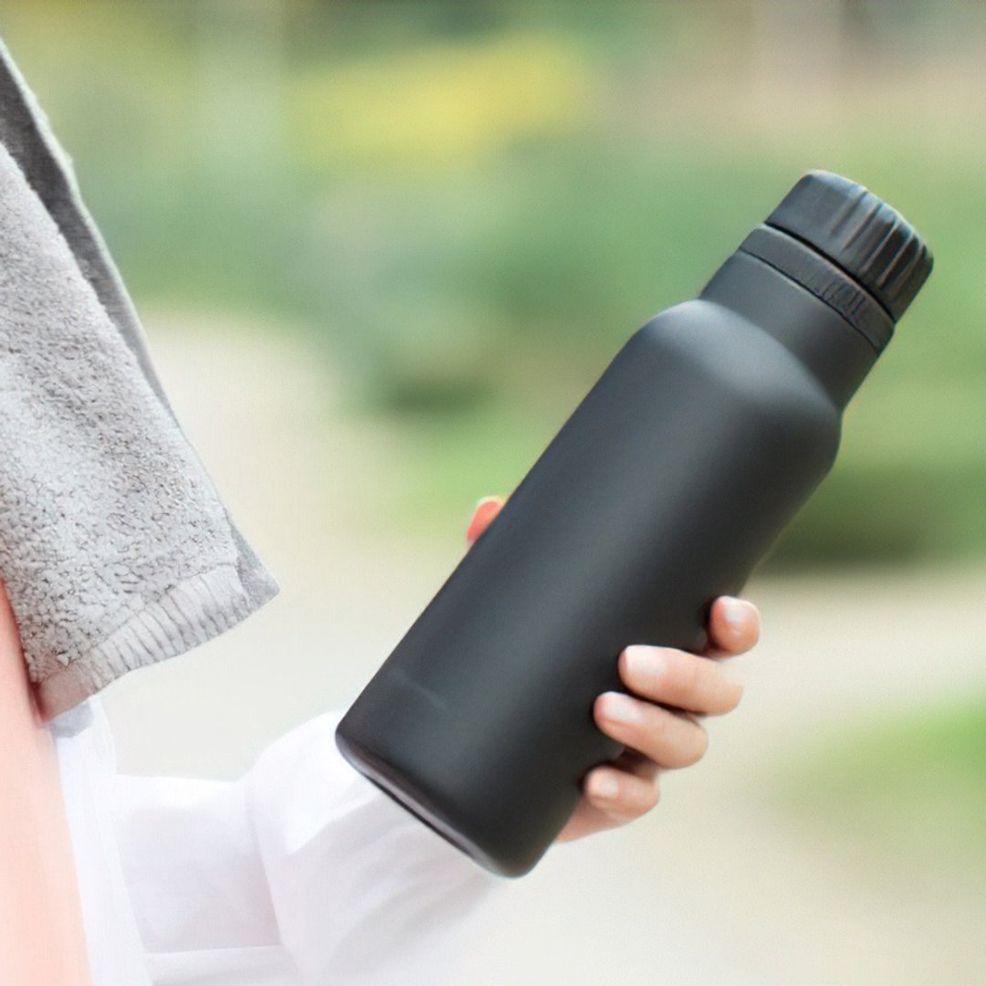 【孔雀Peacock】800ML 不锈钢保温杯 气泡水碳酸饮料专用-磨砂黑 - 保温瓶/保温杯 - 不锈钢 黑色