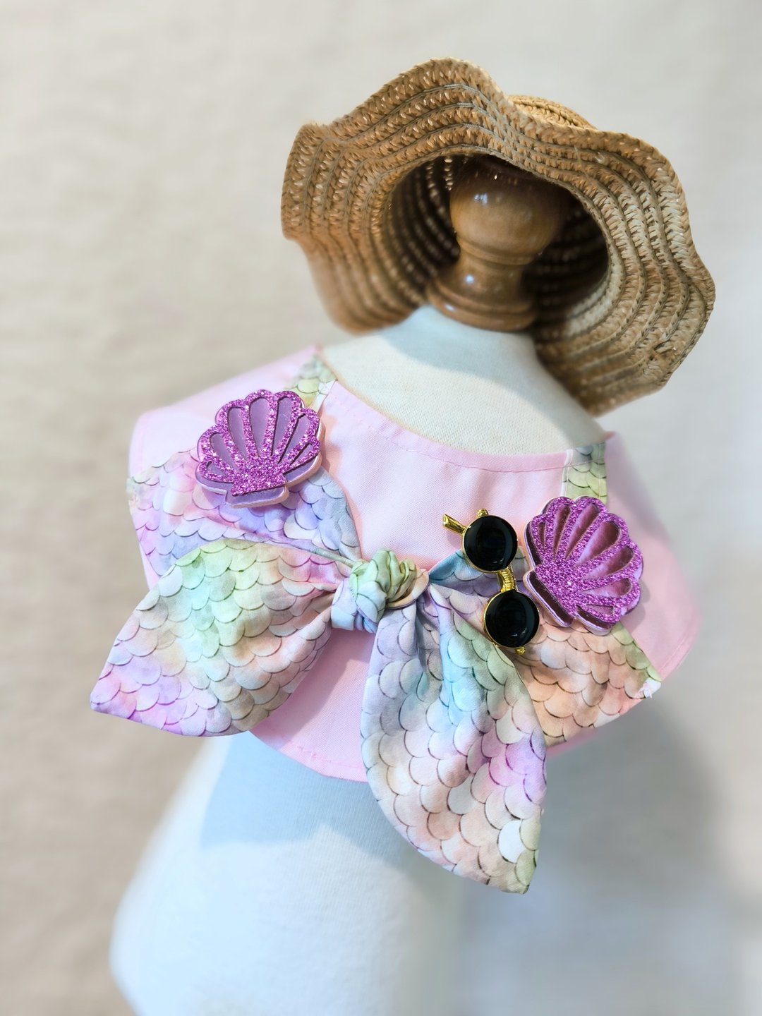 Summer Aloha  bikini 2 in 1 造型颈饰 宠物 猫犬 狗 - 衣/帽 - 棉 绿色