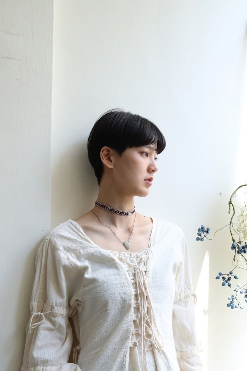 Smoke and Mirrors Velvet Pearls Necklace / 银河丝绒珍珠颈链 - 戒指 - 其他人造纤维 