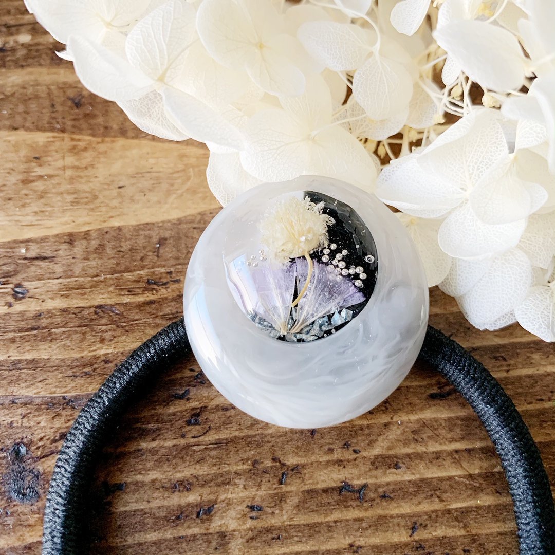 One-wheel haze grass and statice hair elastic - 发饰 - 其他材质 灰色