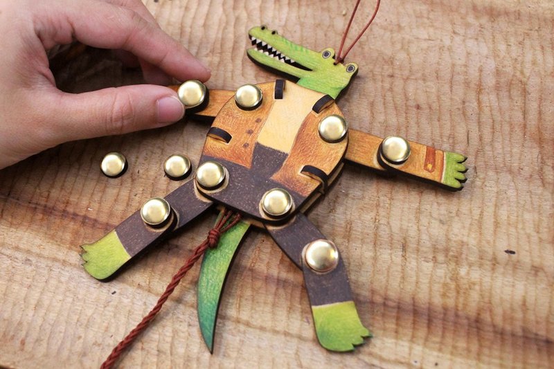 机关玩具 - 拉线玩偶Puppet材料包 - 玩具/玩偶 - 木头 多色