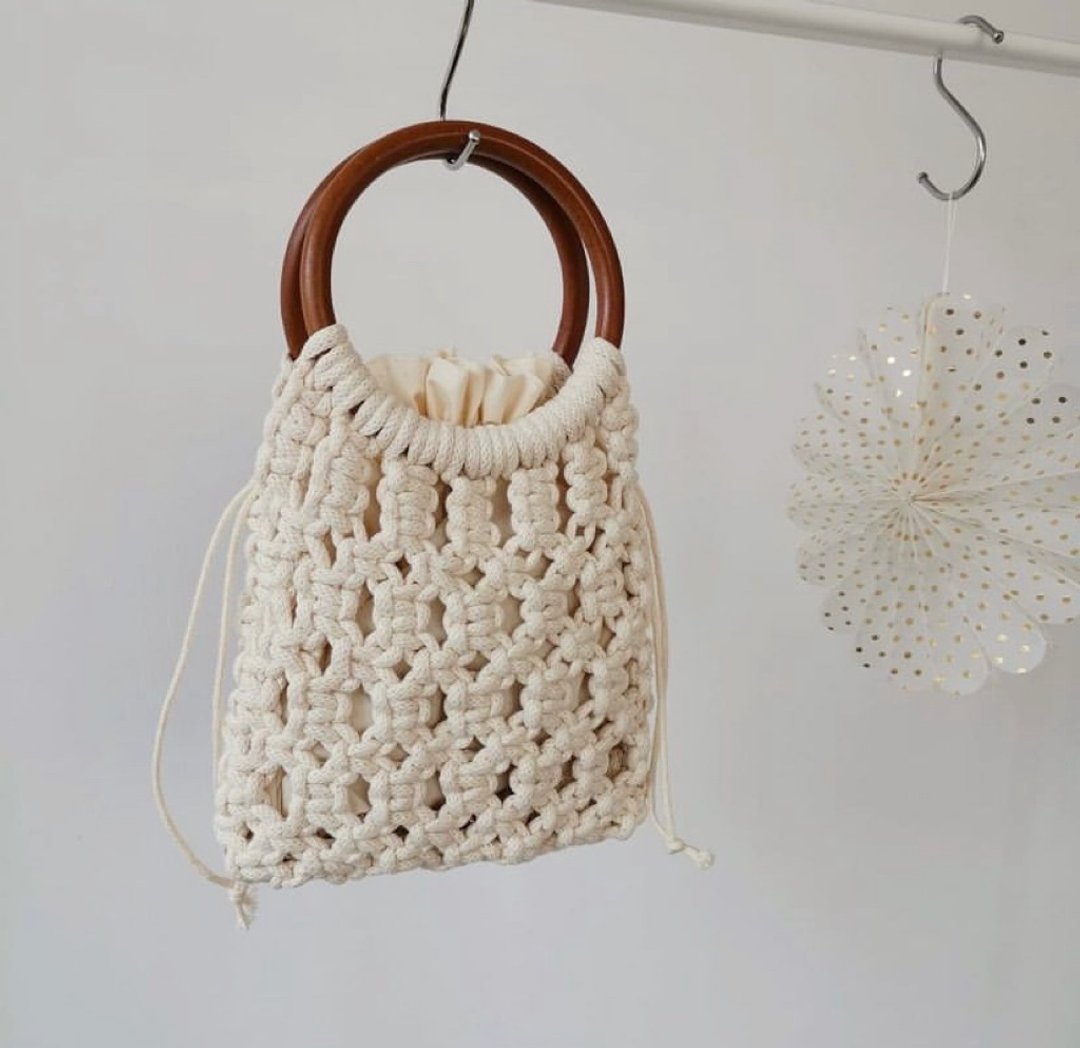手作编织网袋-Macrame Net Bag 。1人成团 - 编织/羊毛毡/布艺 - 棉 