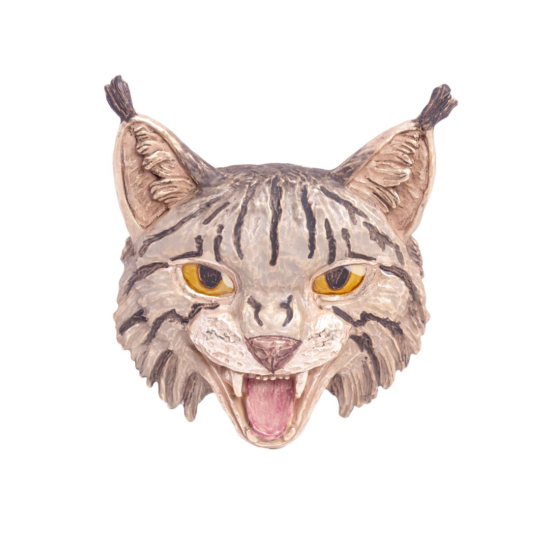 猞猁胸针 Wildcat PB177 - 胸针 - 其他金属 金色