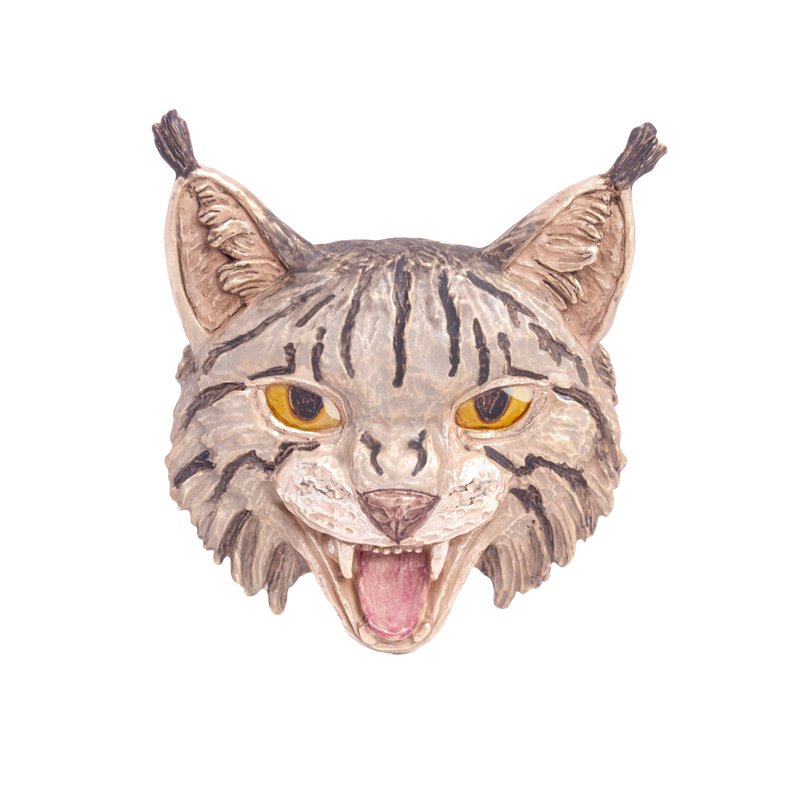 猞猁胸针 Wildcat PB177 - 胸针 - 其他金属 金色