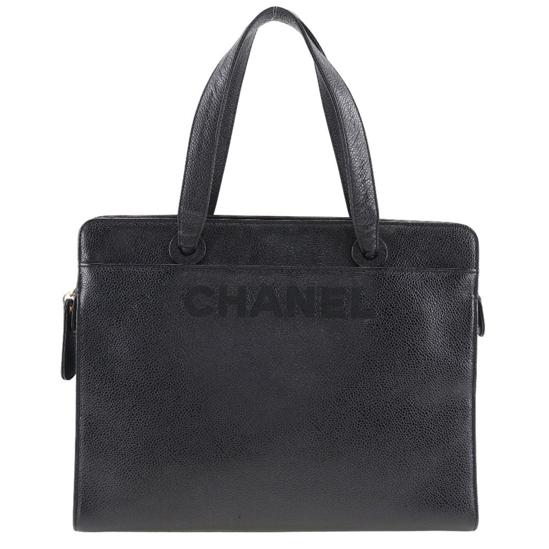 【日本直送】香奈儿 CHANEL 经典 Logo 手提包 鱼子酱皮革 黑色 женские【二手】 - 手提包/手提袋 - 真皮 黑色