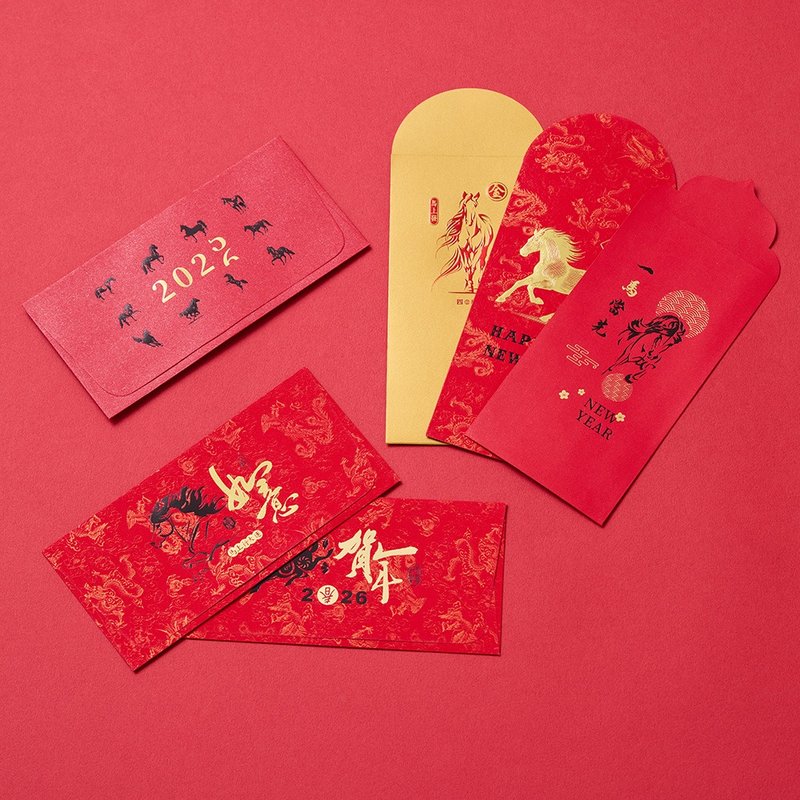 2026 丙午金马年红包袋6入套组 #115-2 - 红包/春联 - 纸 红色