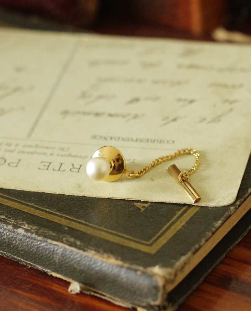 金银宝贝 古董立体珍珠仿珠单球领带针领带夹别针 B2132 - 领带/领带夹 - 其他金属 金色