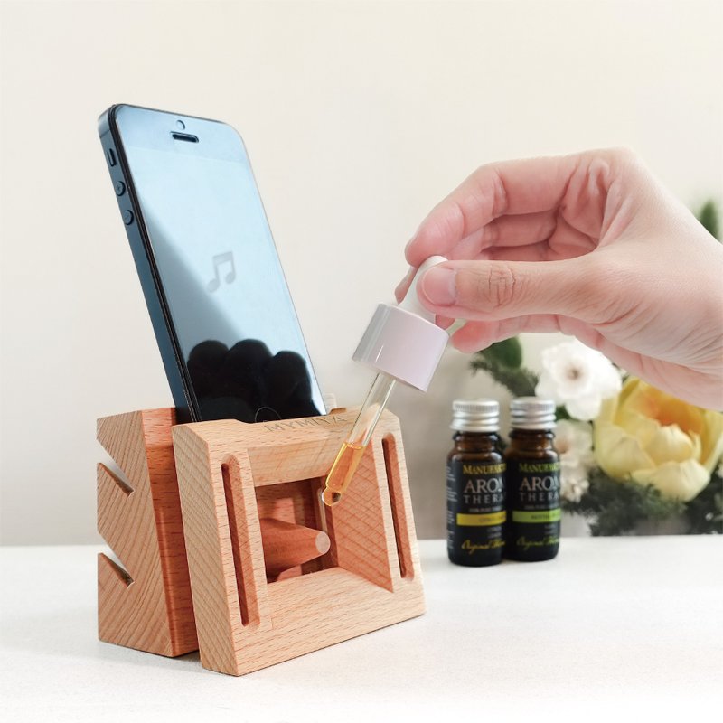 架美声 免提扩香手机座 | 发明专利 | 手工制作_山毛榉木 - 手机座/防尘塞 - 木头 咖啡色