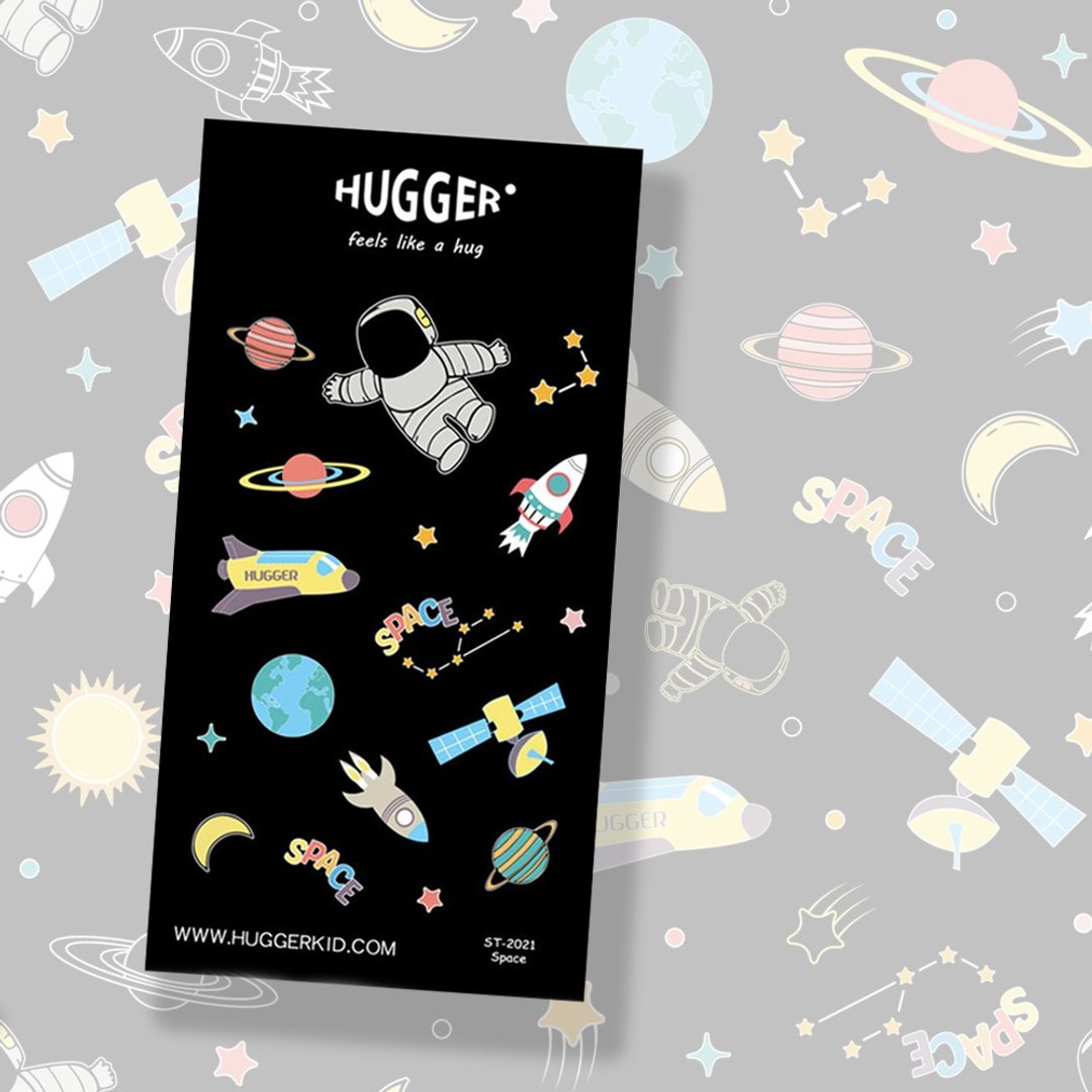 HUGGER 割型贴纸 图样-外太空宇宙 星球 space 防水不干胶贴纸 - 贴纸 - 防水材质 黑色