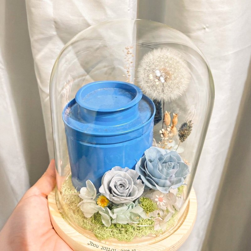 永生花玻璃宠物纪念花盅 - 宠物追思纪念 可放骨灰 (定制) - 订制抱枕/饰品 - 植物．花 粉红色