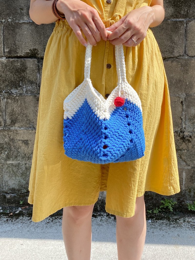 【影片教学】富士山 日和手提包 DIY材料包 - 编织/刺绣/羊毛毡/裁缝 - 其他材质 蓝色