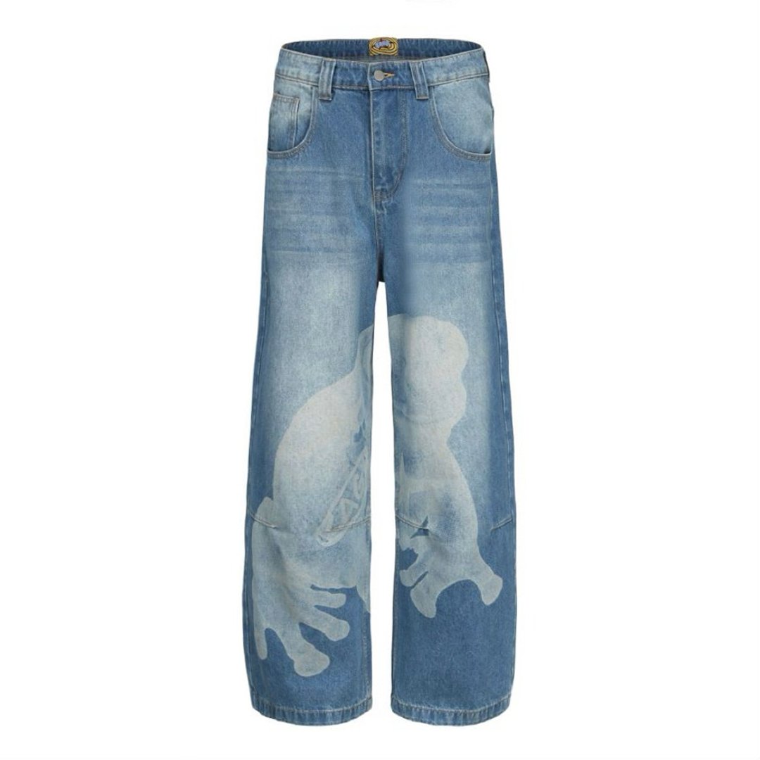 Froggy Baggy Jeans水洗做旧宽松牛仔裤Unisex - 中性裤装 - 其他材质 蓝色