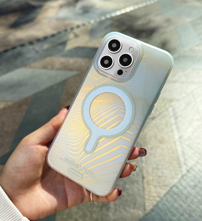 【磁吸板】冰雪白磨砂鏡面金 iPhone 15 Pro/15 ProMax手機殼 - 手机壳/手机套 - 塑料 白色