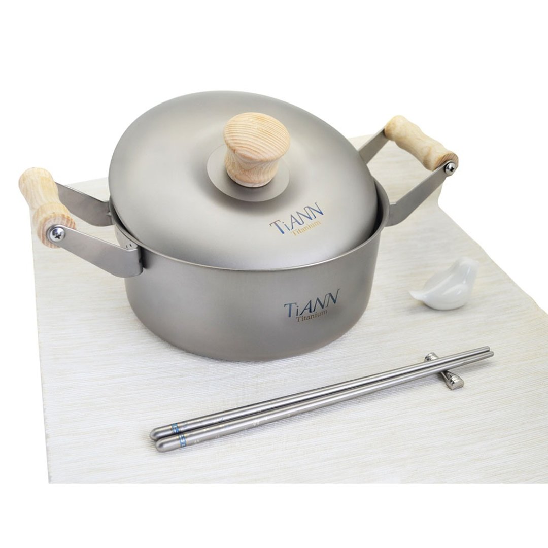 钛钛万岁 纯钛汤锅(含钛锅盖)1.9L(原色) - 锅具/烤盘 - 其他金属 银色