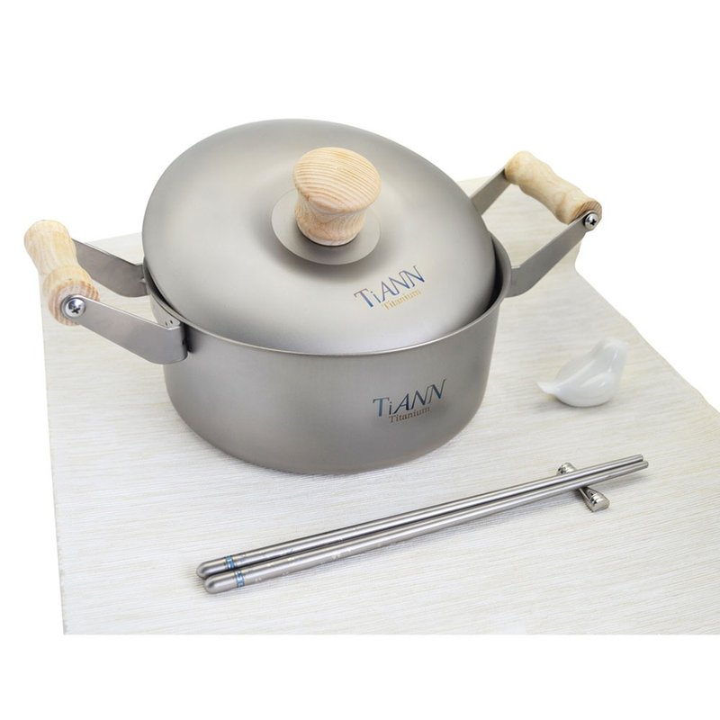 钛钛万岁 纯钛汤锅(含钛锅盖)1.9L(原色) - 锅具/烤盘 - 其他金属 银色