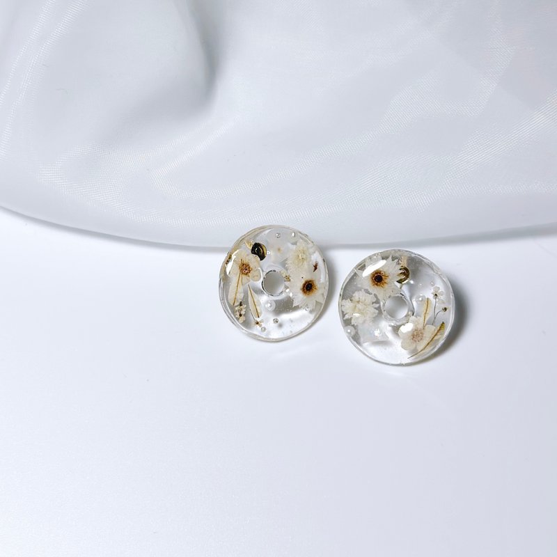 野絮 • 押花手工耳环 - 耳环/耳夹 - 植物．花 