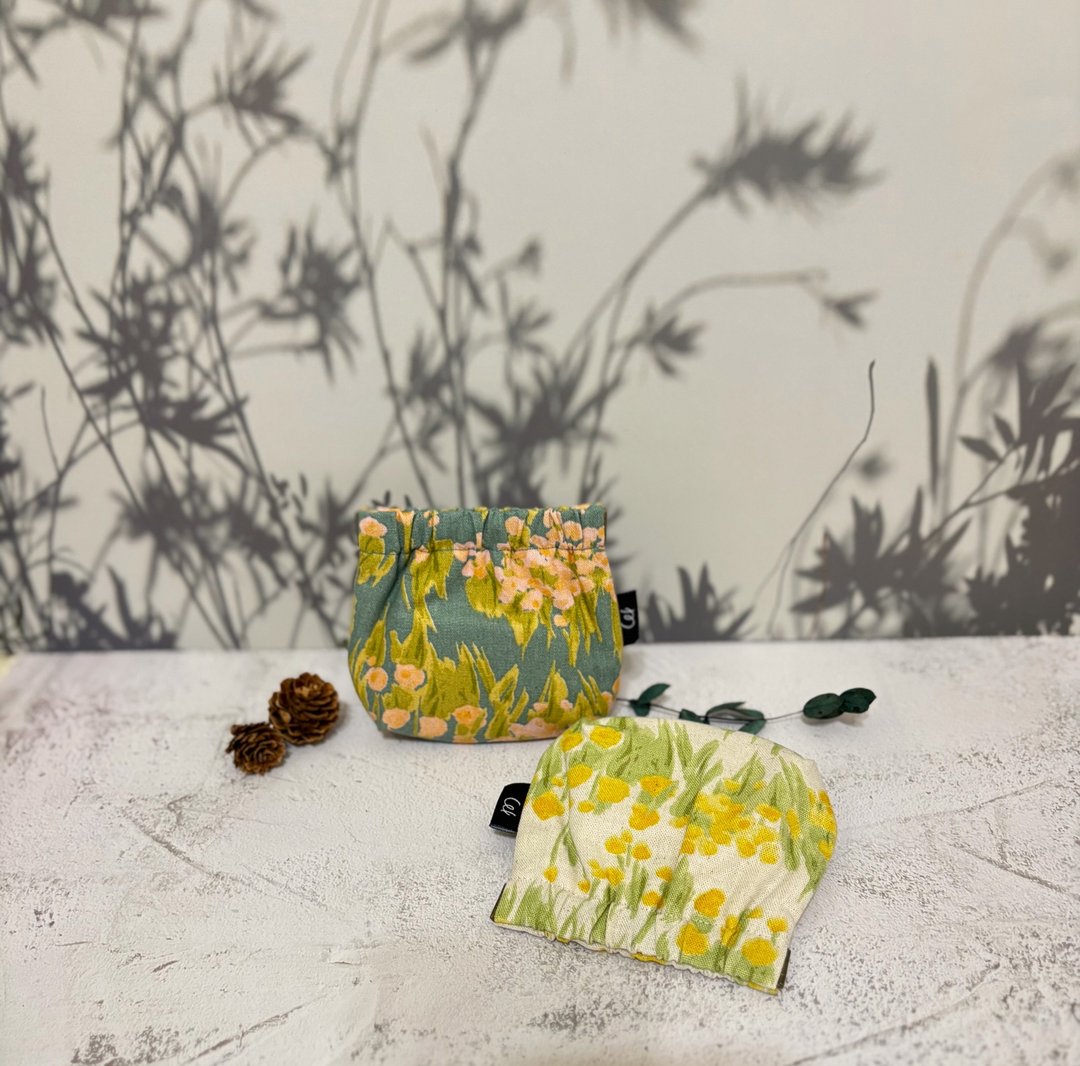 10cm 弹片口金小物袋-言情小花 - 零钱包 - 棉 