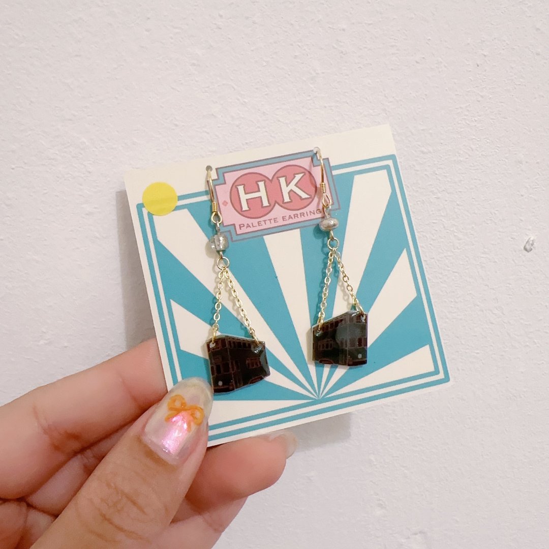 HKPaletteEarring - 电车(吊)(耳环) - 耳环/耳夹 - 树脂 绿色