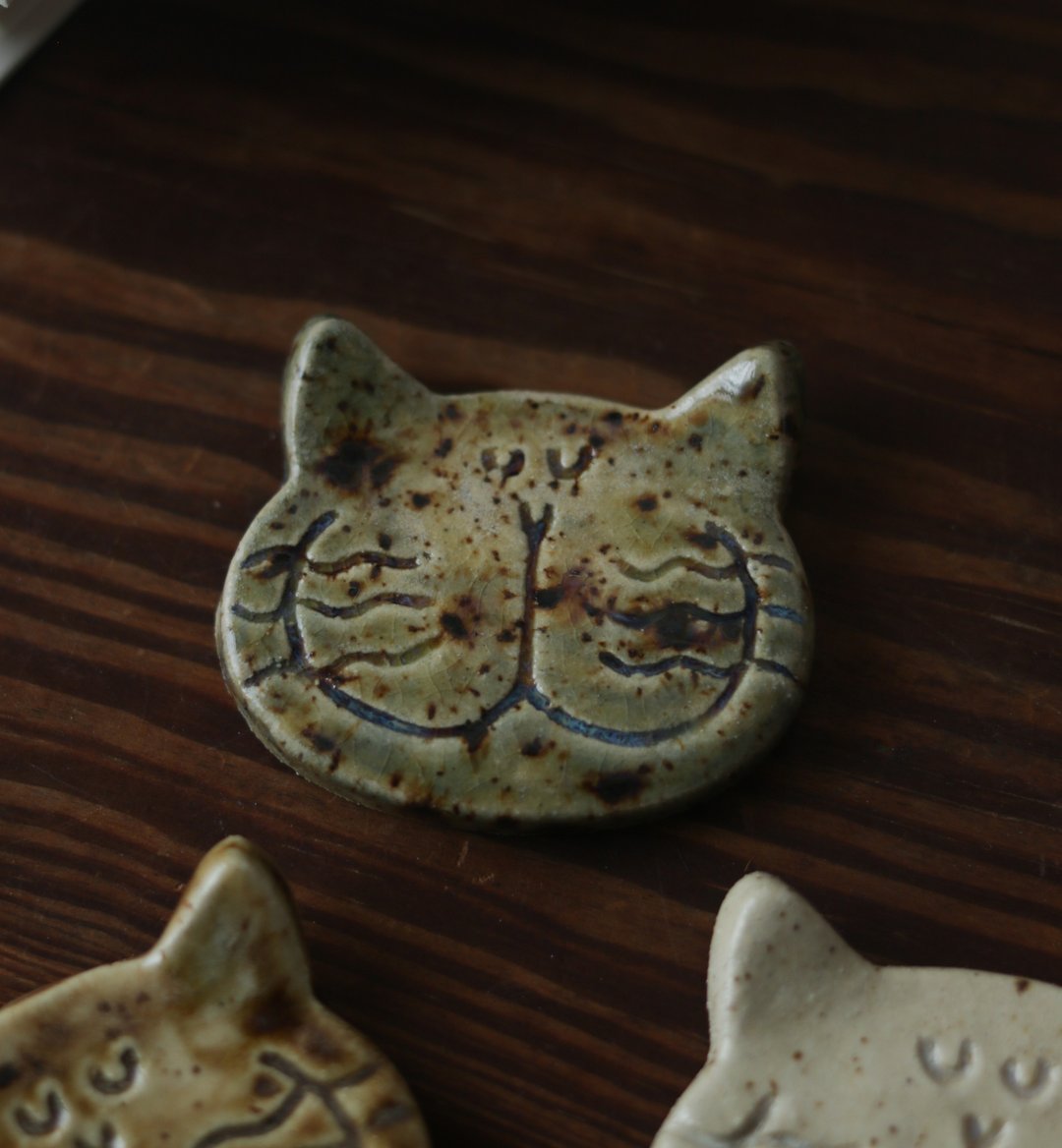 吉普猫 陶瓷 筷架 / 画笔架 - 筷子/筷架 - 陶 