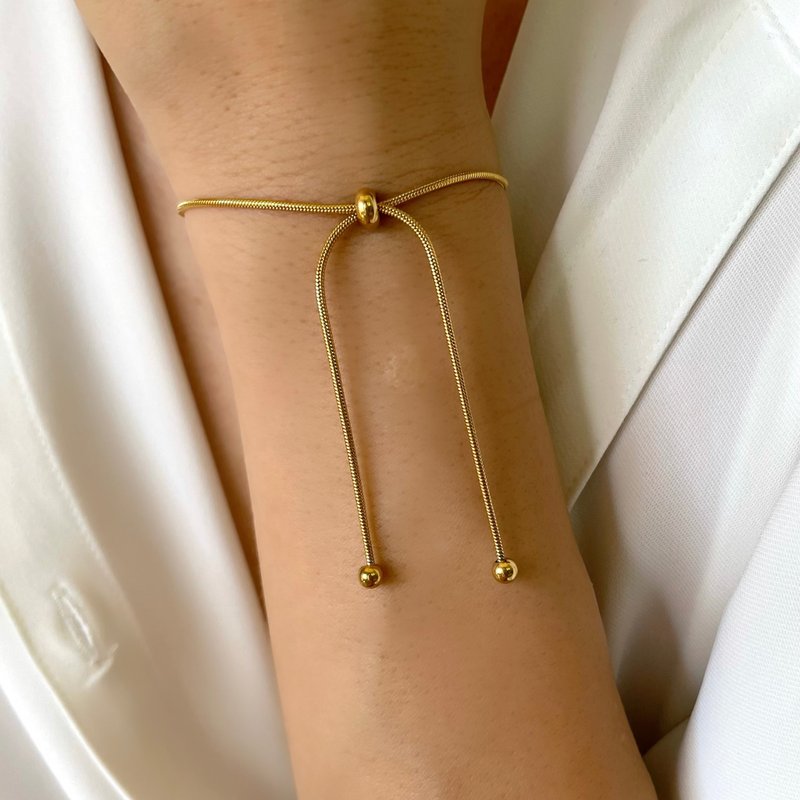 金属防过敏免洗 OK 丝带蛇链不锈钢手链 316L 手术不锈钢 - 手链/手环 - 不锈钢 金色