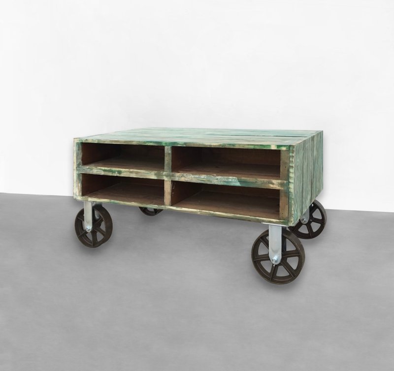 查克铸铁茶几 铸铁轮茶几 CU026 - 其他 - 木头 多色