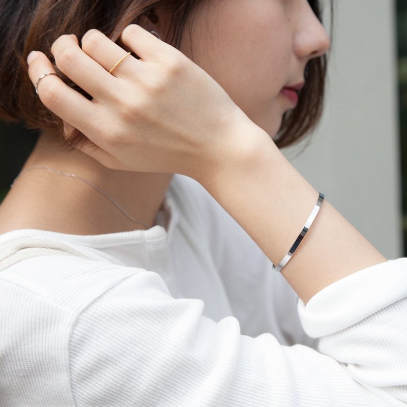 素面银圈可调手环 - 手链/手环 - 纯银 
