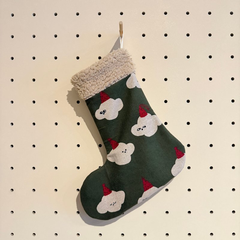 圣诞袜 手作圣诞袜 韩国布 圣诞挂饰 - 其他 - 棉．麻 绿色