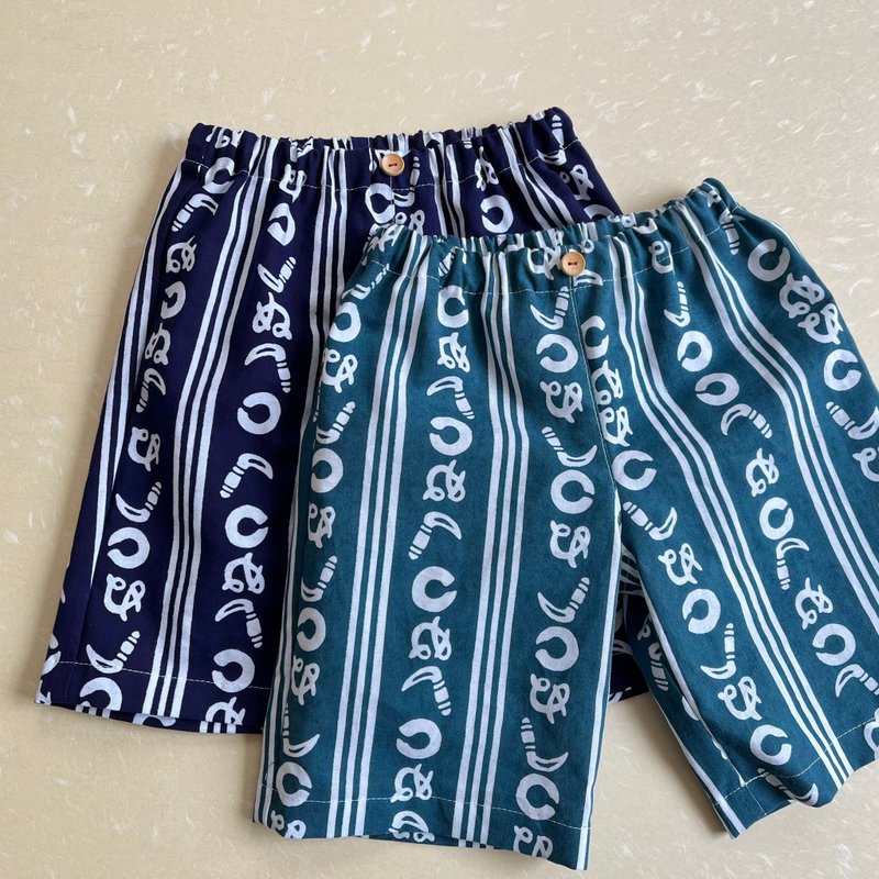 儿童浴衣短裤 Chusen Kamawanu 绿色 100-130 定制 - 童装裤 - 棉．麻 绿色