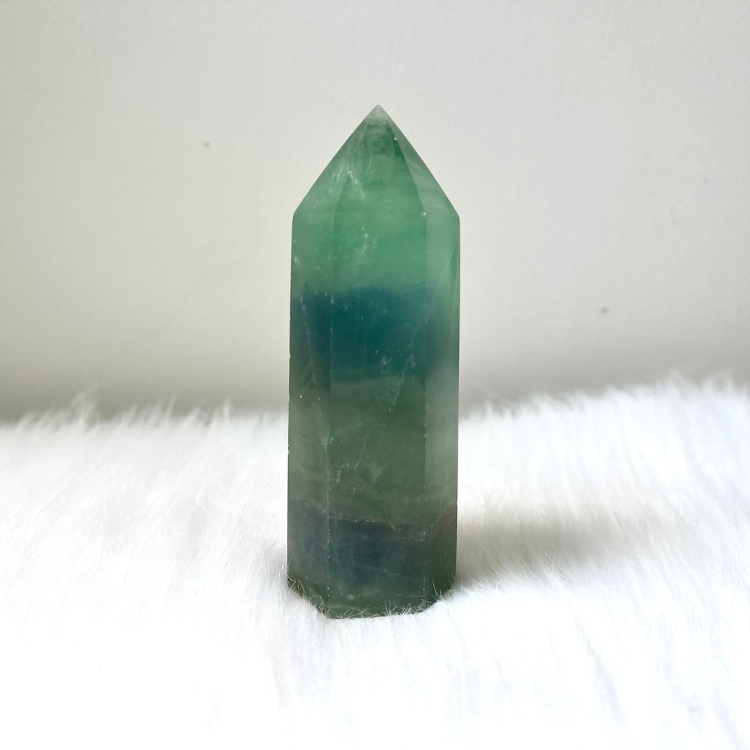 蓝绿萤石柱 | 水晶 | 水晶柱 | 水晶摆件 - 摆饰 - 水晶 蓝色