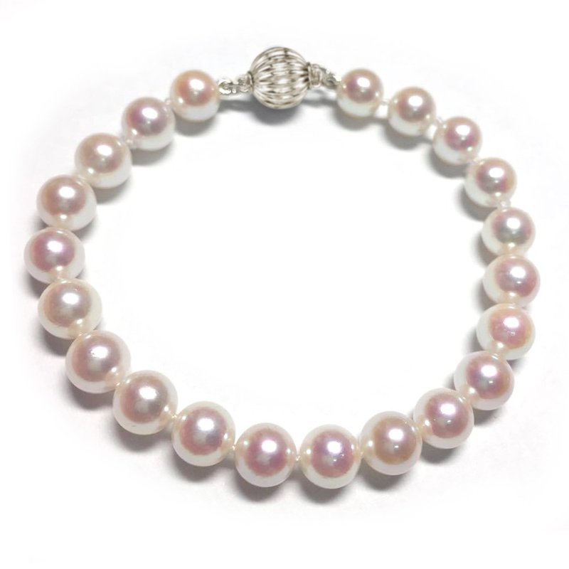 14K白金6.5-7mm日本Akoya珍珠手链 珍珠链 珠珠手链 白金手链 - 手链/手环 - 珍珠 