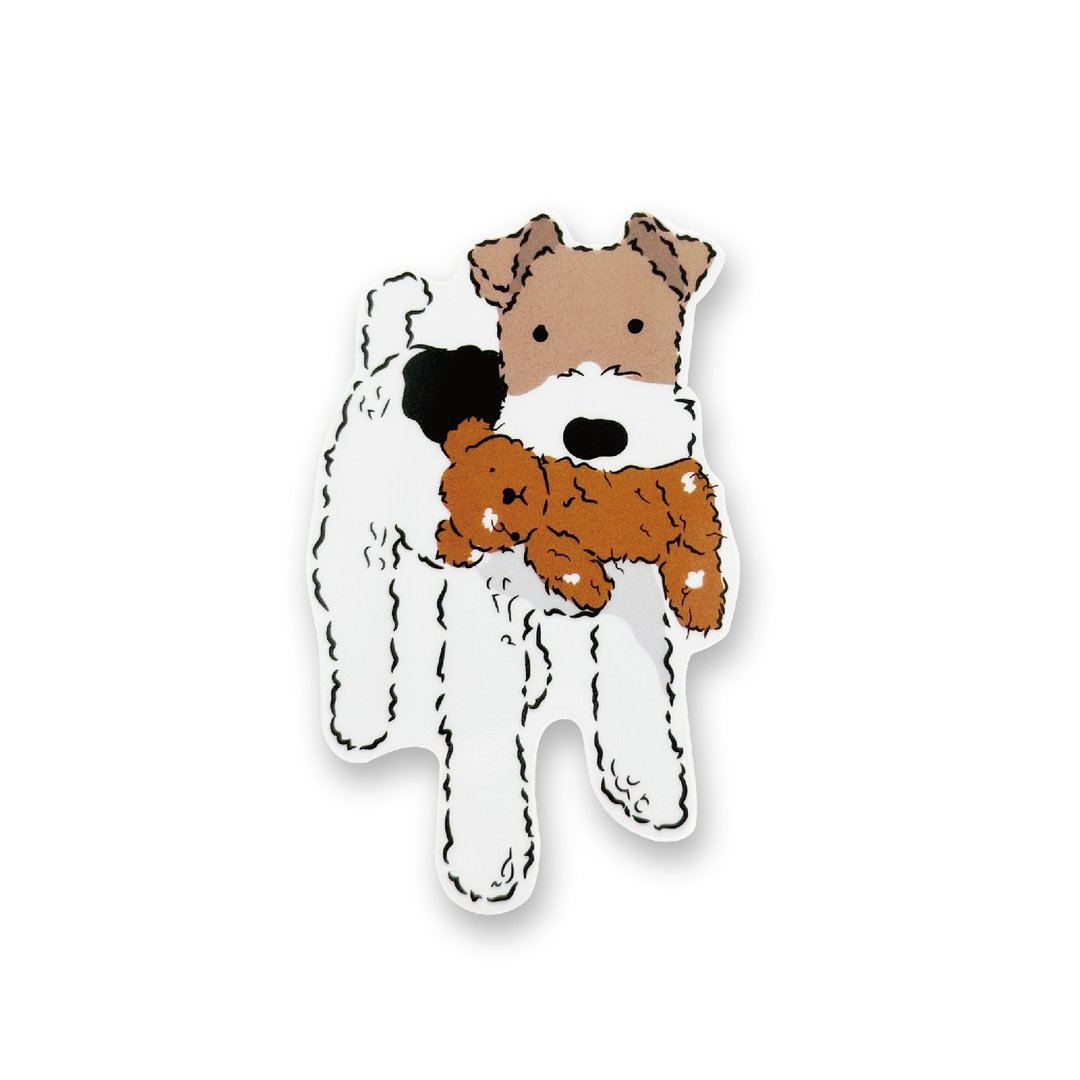 Wirefoxterrier 刚毛猎狐梗 防水贴纸 梗与熊熊 - 贴纸 - 防水材质 白色