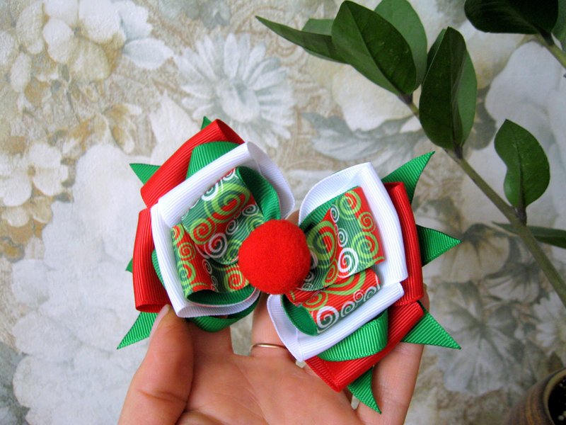 Christmas bow for dog collar, Pet 1st Christmas, kitten bow collar, Secret Santa - 衣/帽 - 其他材质 多色